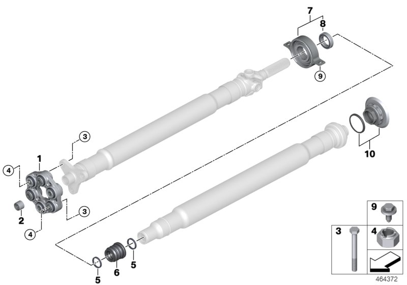 Flexible disc/centre mount/insert nut