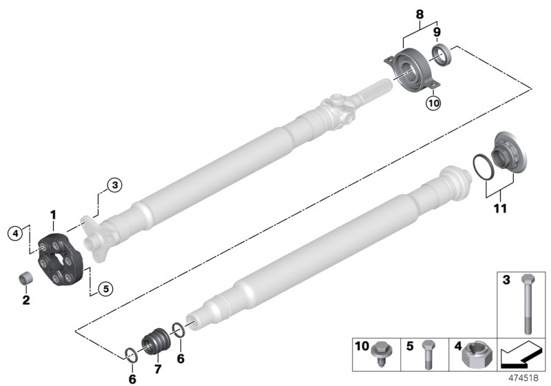 Flexible disc/centre mount/insert nut