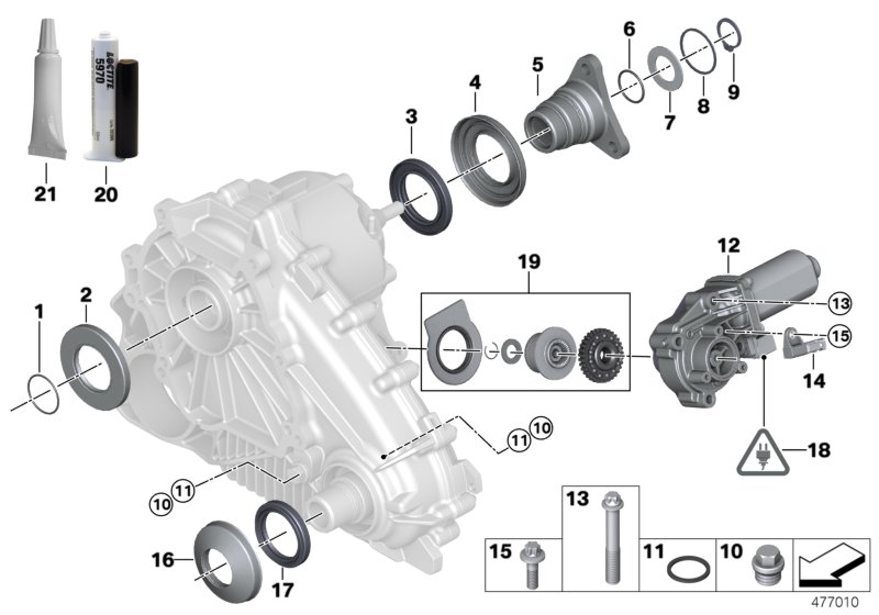 Single parts f transfer case ATC 500