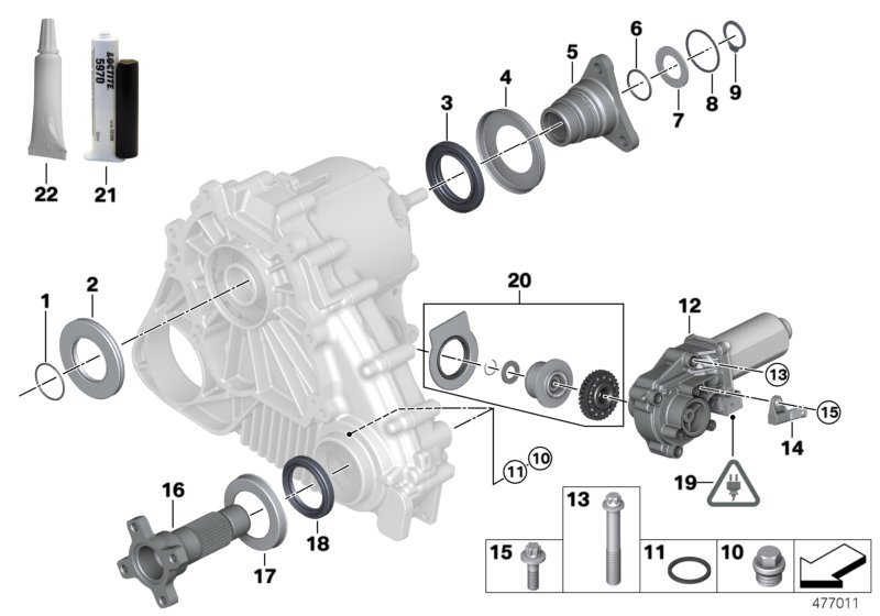 Single parts f transfer case ATC 400