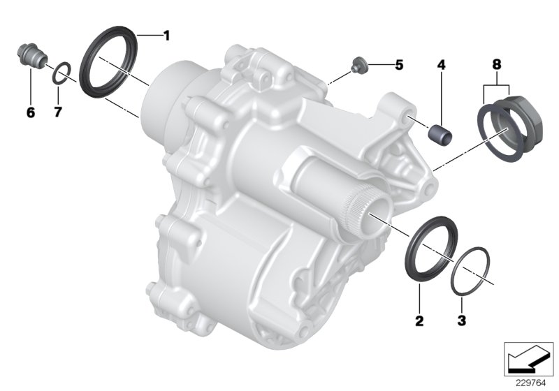 Transfer box, single parts PTO