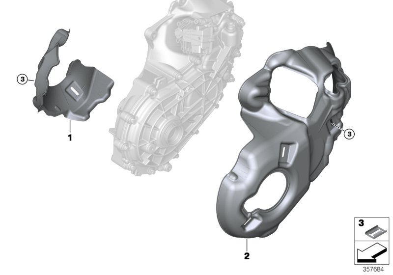 Electric gearbox, mounting parts