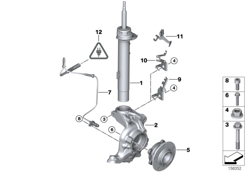 Front Spring strut/Carrier/Wheel bearing