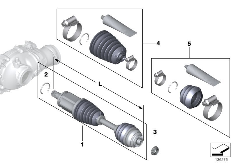 Final drive(frnt axle),output shaft,4whl