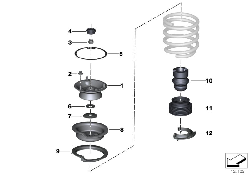 Guide support/spring pad/attaching parts