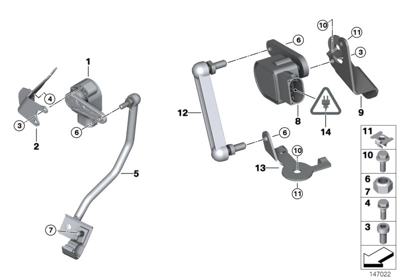 Sensor,hdlght vertical aim ctrl 4-wheel