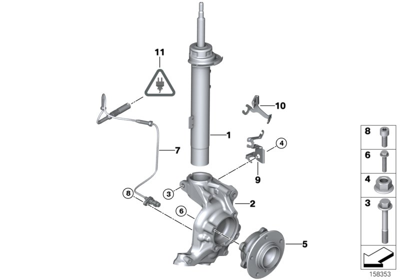 Front Spring strut/Carrier/Wheel bearing