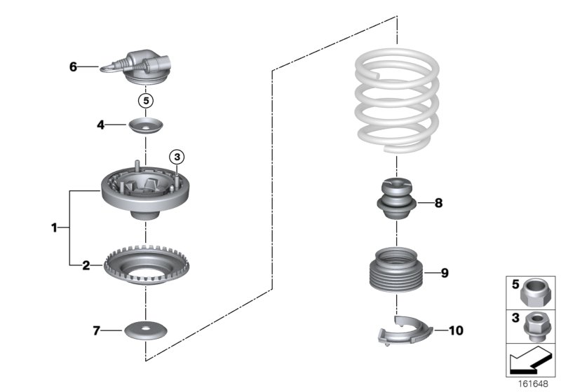 Guide support/spring pad/attaching parts