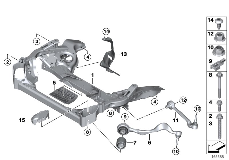 Frnt axle support,wishbone/tension strut