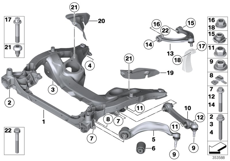 Frnt axle support,wishbone/tension strut