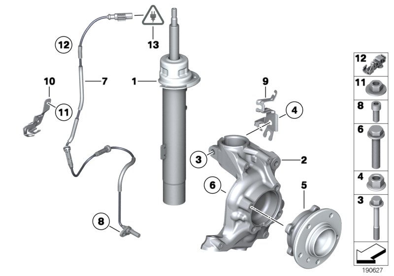 Front Spring strut/Carrier/Wheel bearing