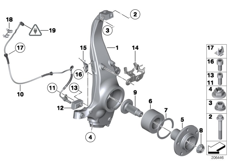 Carrier / wheel bearing, front
