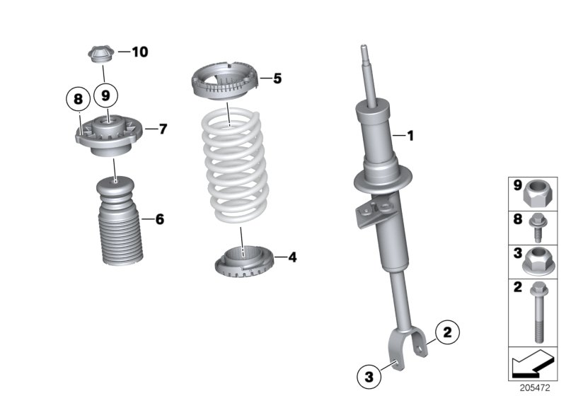 Mounting parts f front spring strut