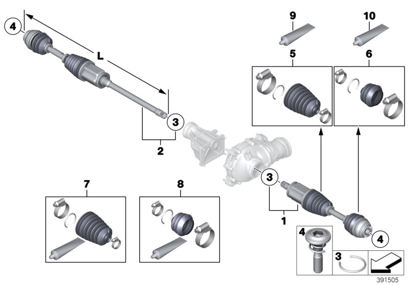Final drive(frnt axle),output shaft,4whl