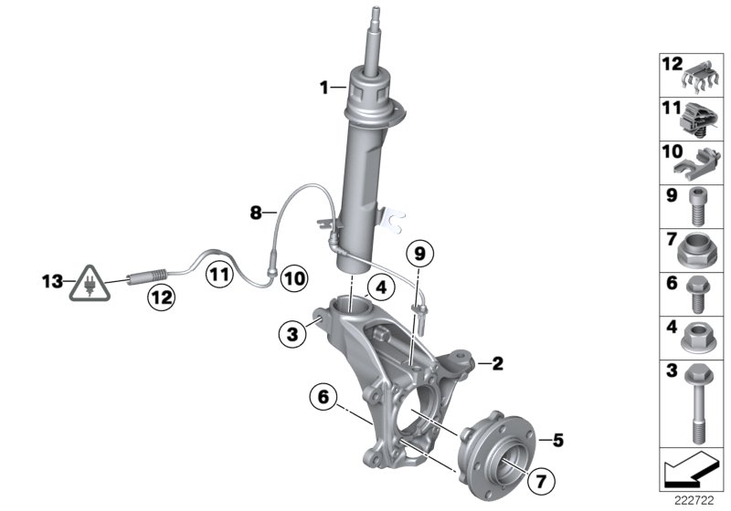 Front Spring strut/Carrier/Wheel bearing