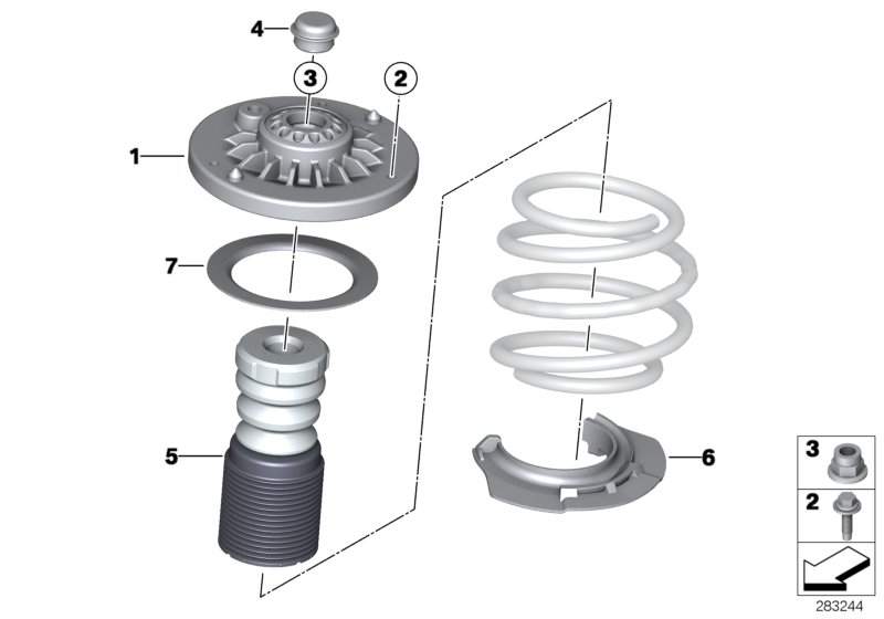 Guide support/spring pad/attaching parts