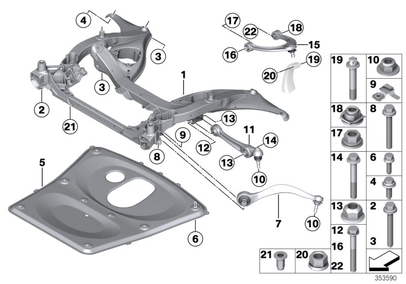 Frnt axle support,wishbone/tension strut