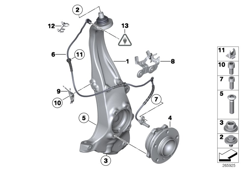 Carrier / wheel bearing, front
