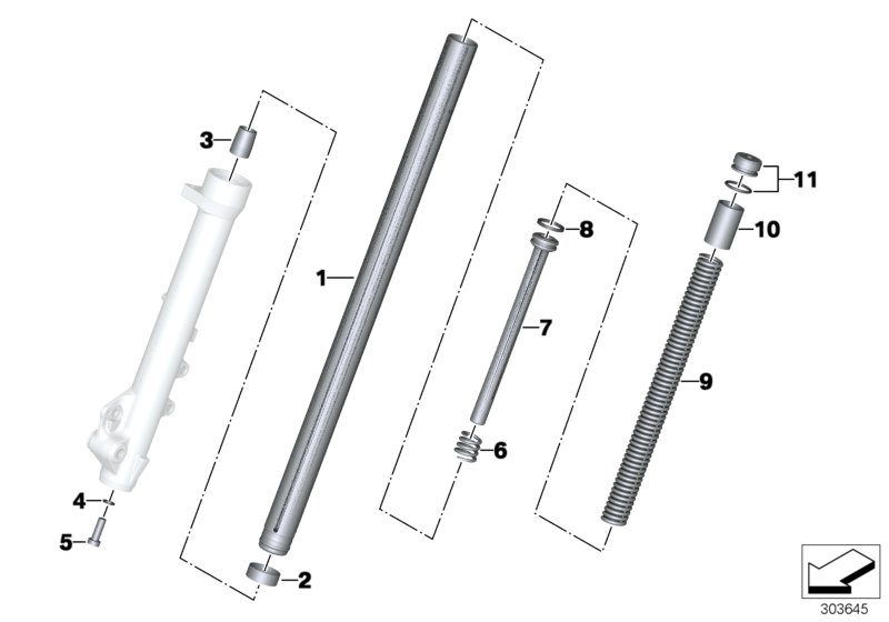 Stanchion / damper / spring