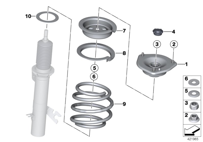 Guide support/spring pad/attaching parts