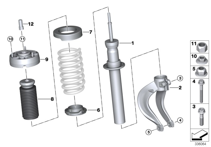 Mounting parts f front spring strut