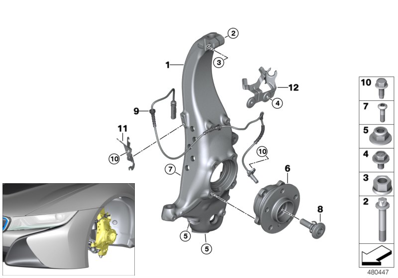 Carrier / wheel bearing, front