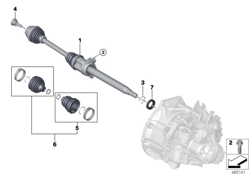 Output shaft front right