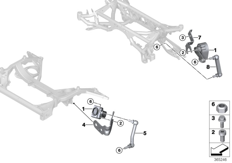 Headlight vertical aim control sensor
