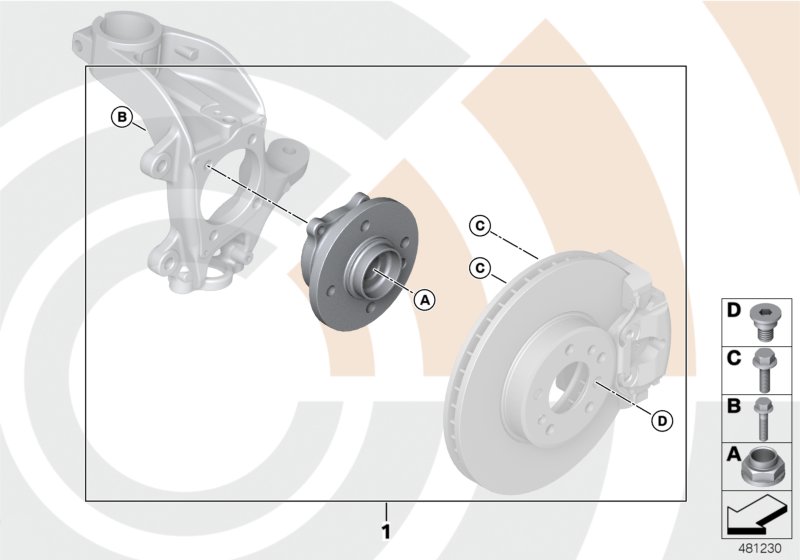 Repair kit, wheel bearing, front