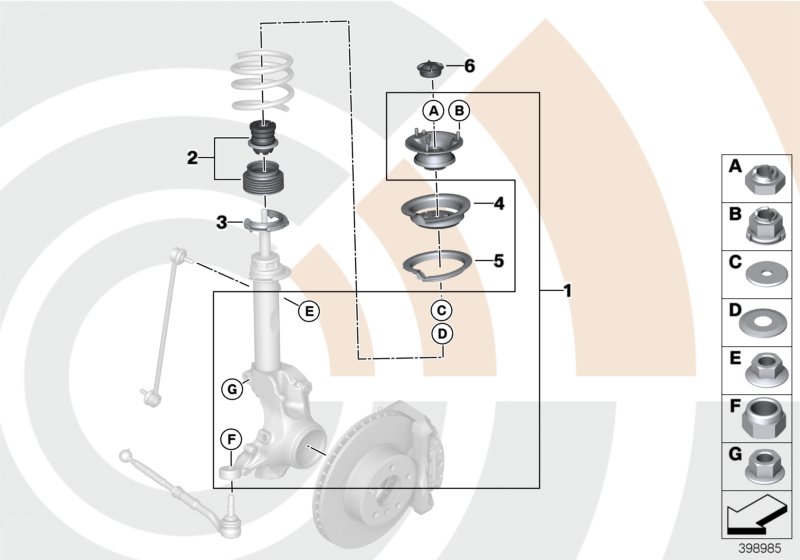 Repair kits, shock absorbers, front