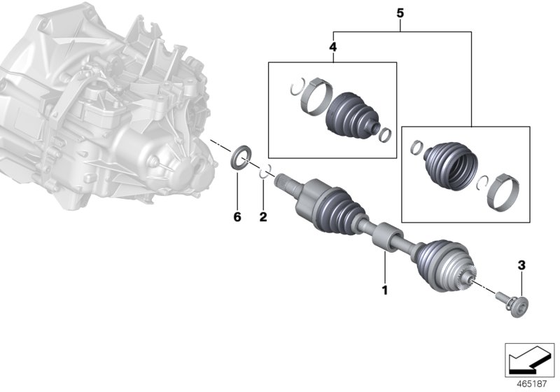 Output shaft front left