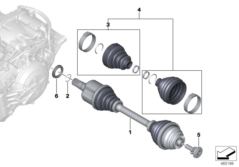 Output shaft front left