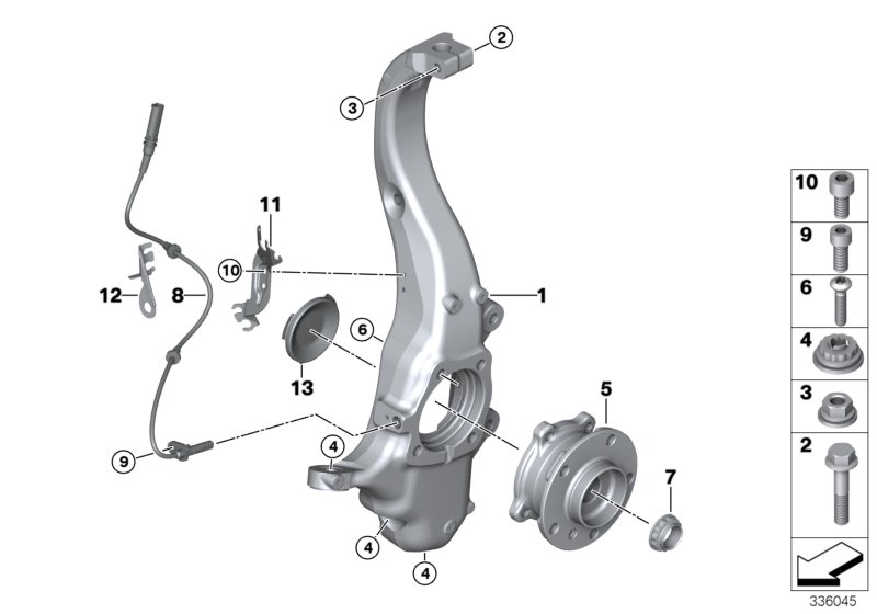 Carrier / wheel bearing, front