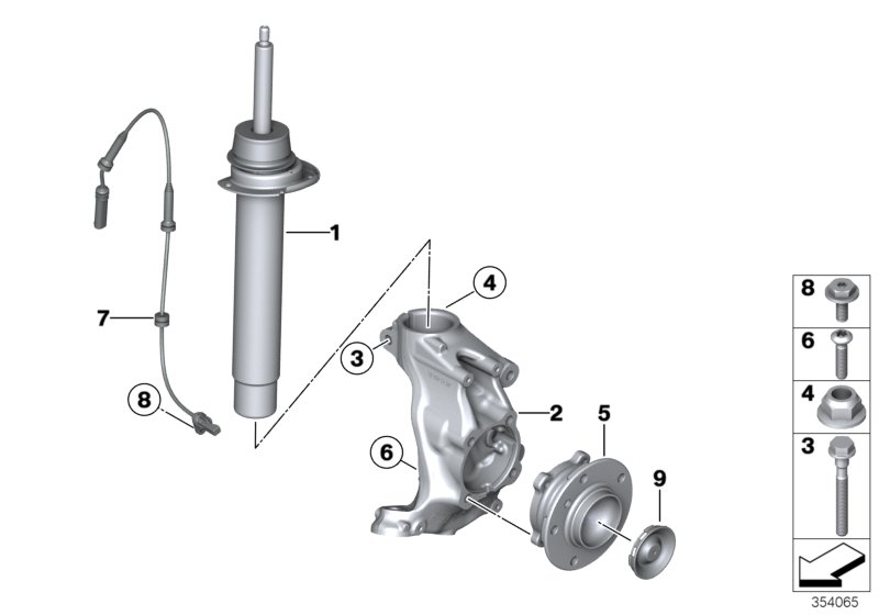 Carrier / wheel bearing, front