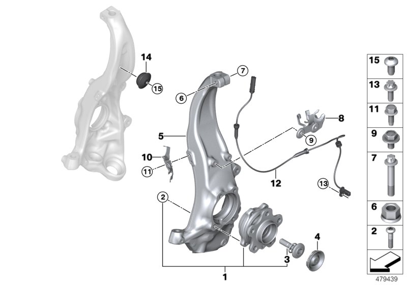 Swivel/wheel bearing fr.all-wheel drive