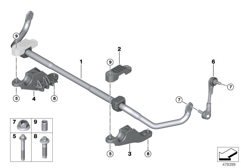 Anti-roll bar front all-wheel drive veh.