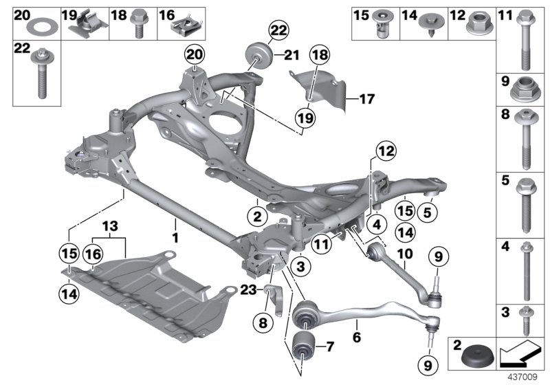 Frnt axle support,wishbone/tension strut