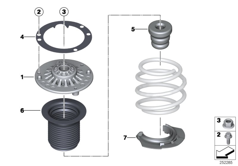 Guide support/spring pad/attaching parts