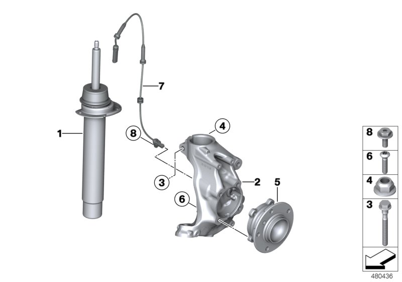 Front Spring strut/Carrier/Wheel bearing