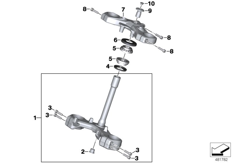 Fork bridge, bottom / top