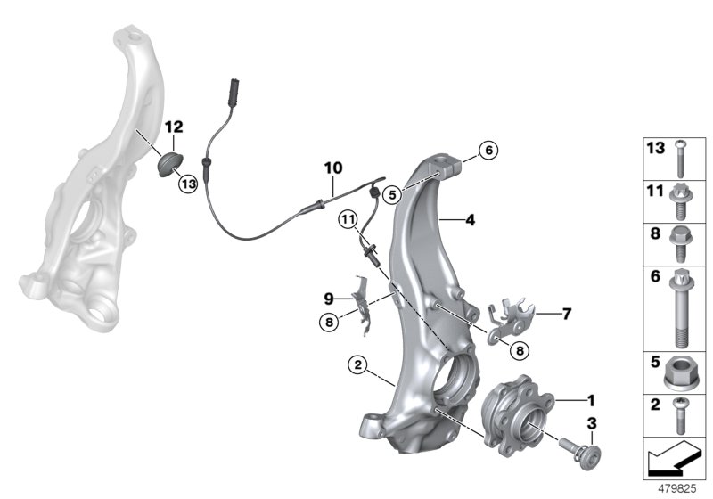 Swivel/wheel bearing fr.all-wheel drive