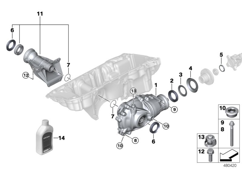 Front axle differential 170AL