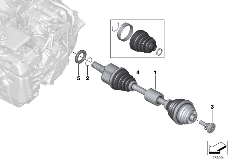 Output shaft front left