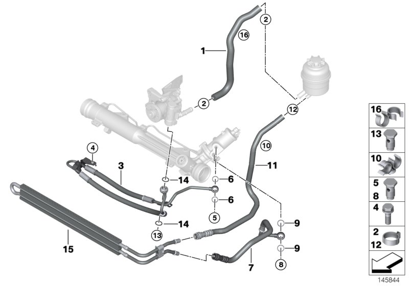 Hydro steering-oil pipes