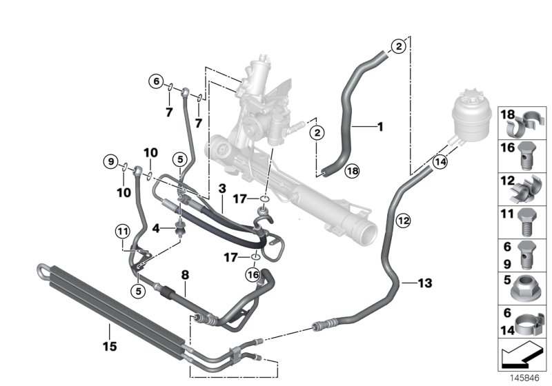 Hydro steering-oil pipes