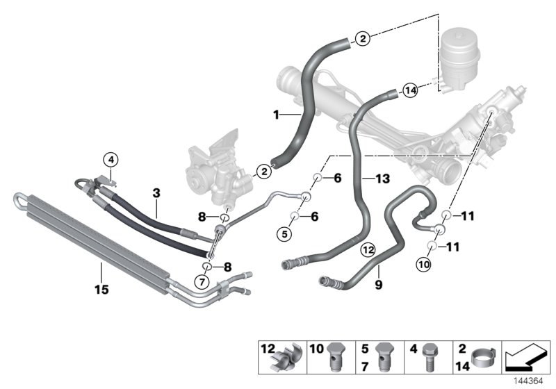 Power steering/oil pipe/Active steering