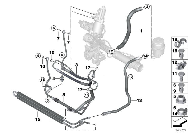 Power steering/oil pipe/Active steering