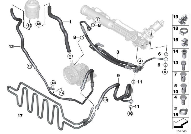 Hydro steering-oil pipes