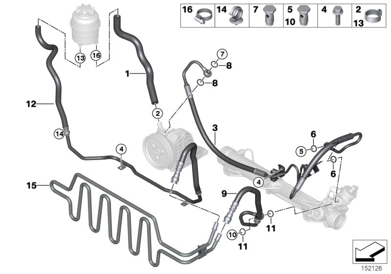 Hydro steering-oil pipes