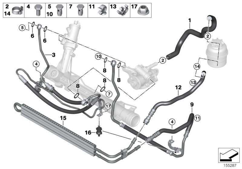Hydro steering-oil pipes